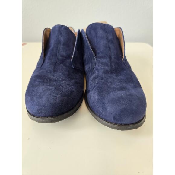 Franco Sarto Navy Suede Slip-On Flats Women's Size 7M Minimalist Chic Leather - Picture 5 of 7